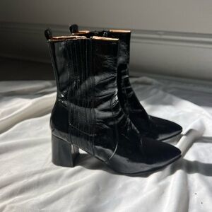 Black Leather Ankle Boots